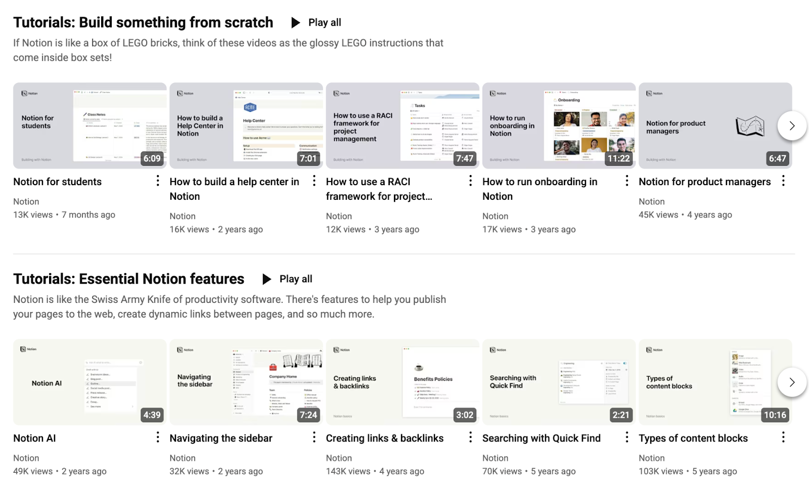 SaaS content marketing example - Notion