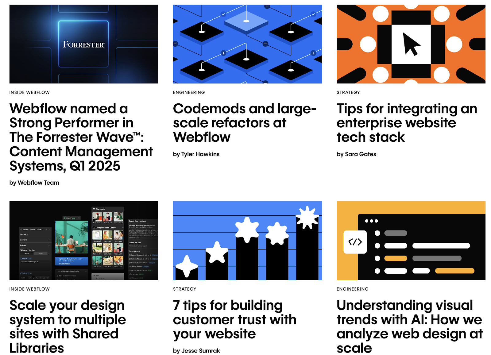 Webflow content examples